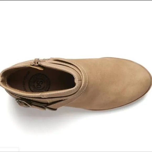 SO Carisa Girls Ankle Taupe Memory Foam Boots-3