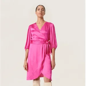 Soaked in Luxury NWT Fuchsia Fedora Wrap Dress size Small