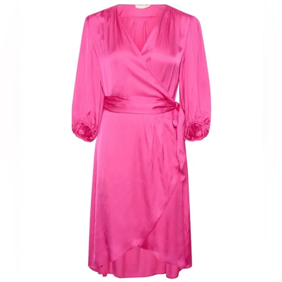 Soaked in Luxury NWT Fuchsia Fedora Wrap Dress size Small
