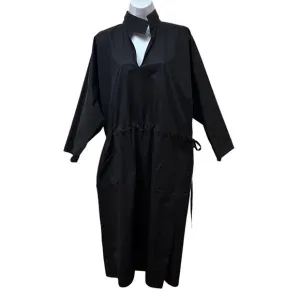 Sofie D Hoore Black Balloon Sleeve Cinched Waist Oversized Dress Minimalist 34