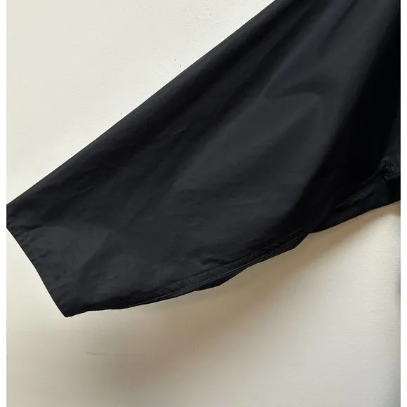 Sofie D Hoore Black Balloon Sleeve Cinched Waist Oversized Dress Minimalist 34