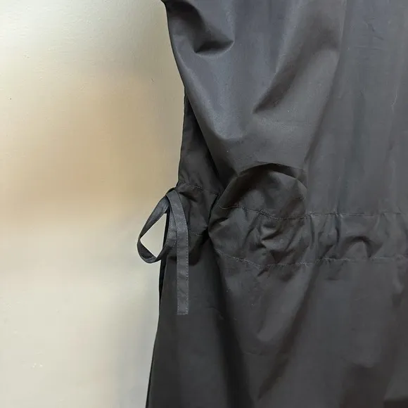 Sofie D Hoore Black Balloon Sleeve Cinched Waist Oversized Dress Minimalist 34