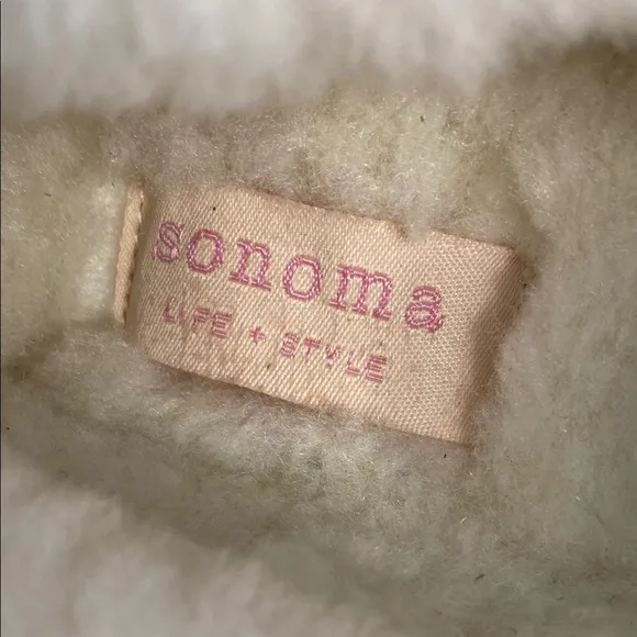 Sonoma Moccasin Pink Slippers White Fur Lining Slip On Comfort Women’s 9