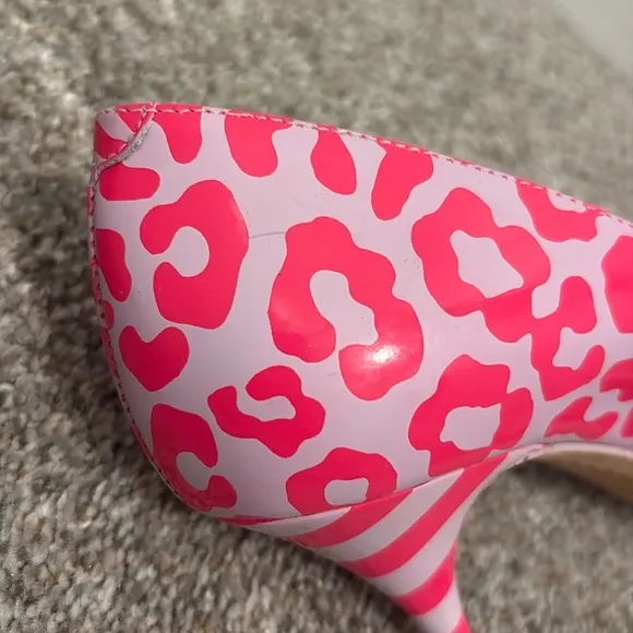Sophia Webster pink and lavender leopard print heels. Size 37.5