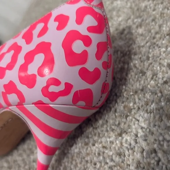 Sophia Webster pink and lavender leopard print heels. Size 37.5
