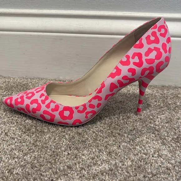 Sophia Webster pink and lavender leopard print heels. Size 37.5