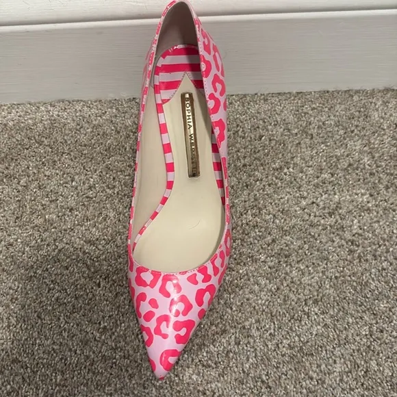 Sophia Webster pink and lavender leopard print heels. Size 37.5