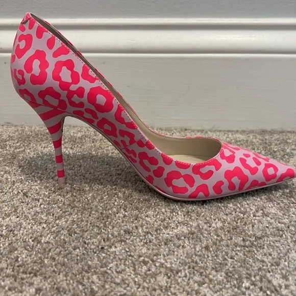 Sophia Webster pink and lavender leopard print heels. Size 37.5