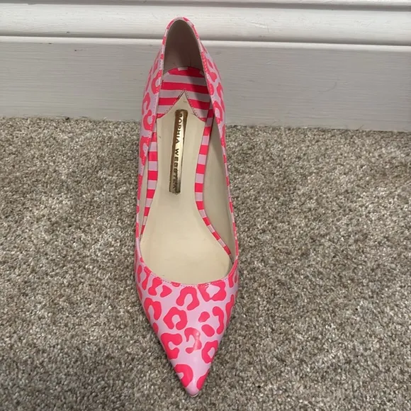 Sophia Webster pink and lavender leopard print heels. Size 37.5