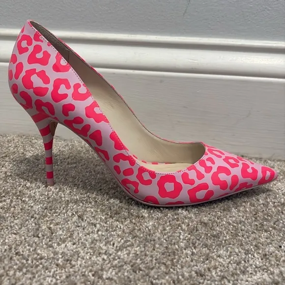 Sophia Webster pink and lavender leopard print heels. Size 37.5