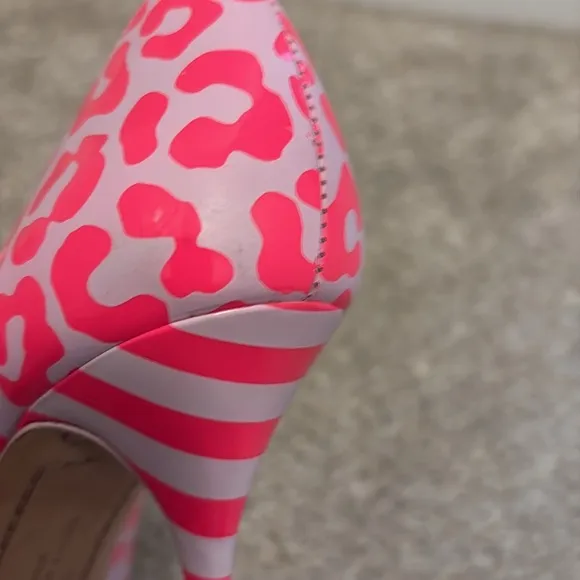 Sophia Webster pink and lavender leopard print heels. Size 37.5