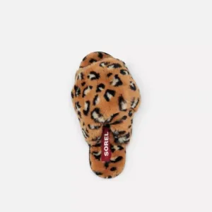 SOREL Animal Print Faux Fur Slippers