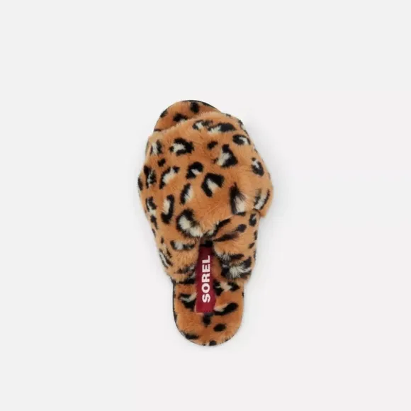 SOREL Animal Print Faux Fur Slippers