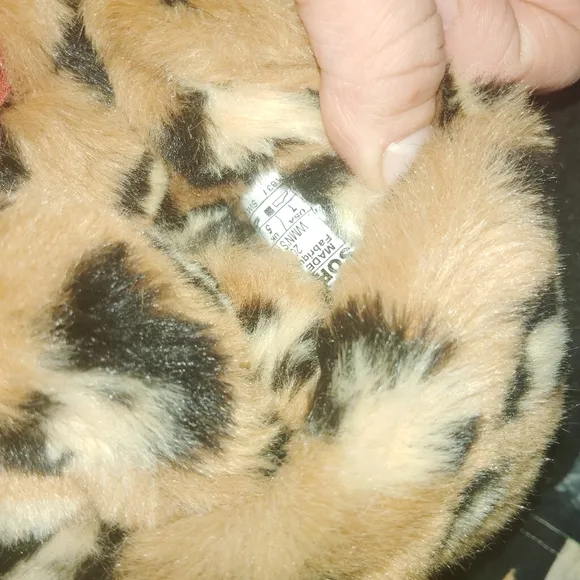 SOREL Animal Print Faux Fur Slippers