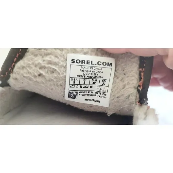 SOREL Burgundy Rust Dude Moc Suede Faux Fur House Shoes Moccasin Slippers 9