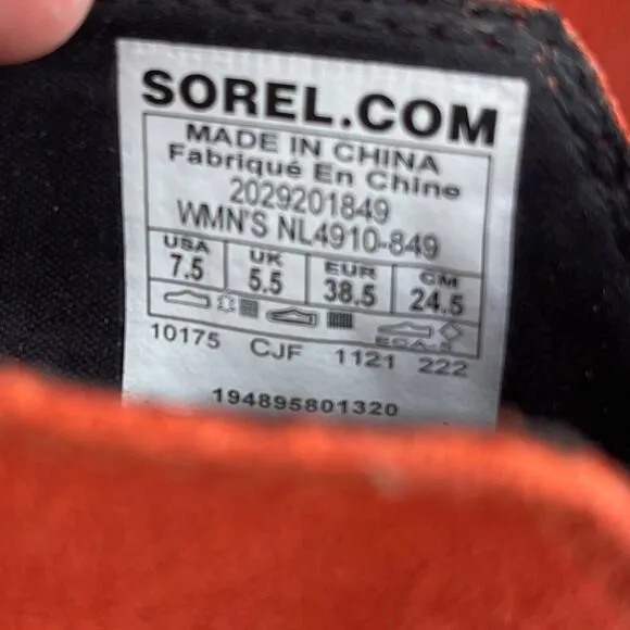 SOREL Evie Waterproof Suede Ankle Boots in Warp Red Size 7.5