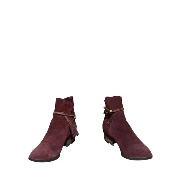 Sorel Farah Ankle Boots Womens size 9 Suede Burgundy size 10.5