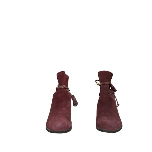 Sorel Farah Ankle Boots Womens size 9 Suede Burgundy size 10.5