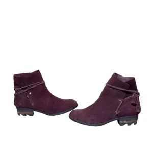 Sorel Farah Ankle Boots Womens size 9 Suede Burgundy size 10.5