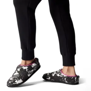 Sorel Go Bodega Faux Fur Lined Slippers Black White Pink Trim Size 9 Women’s