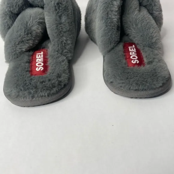 Sorel Go-Mail Run Gray Slippers Size 8