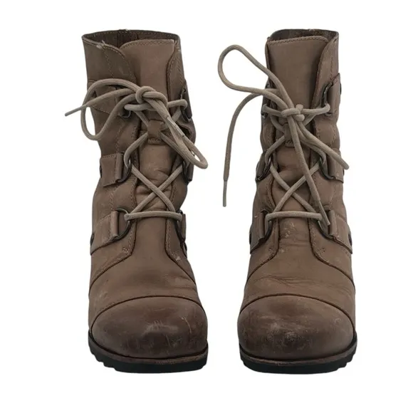 SOREL Joan Of Arctic Brown Wedge Ankle Boots Size 6.5 Women’s