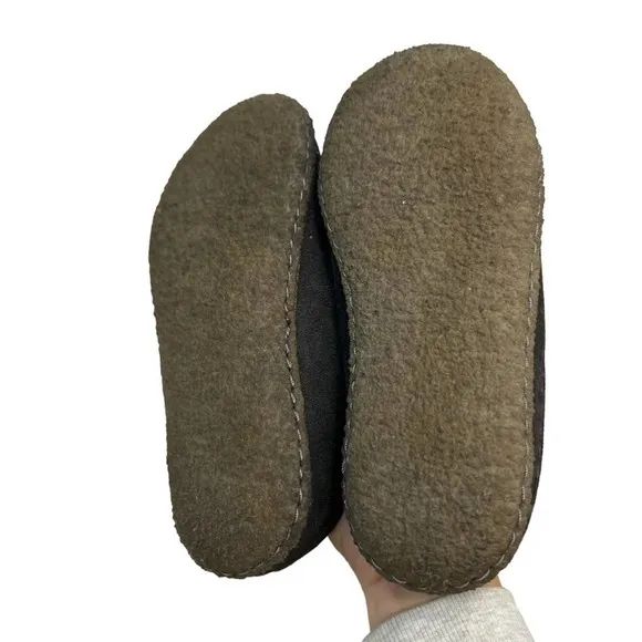 Sorel Lanner Ridge ll Slippers Kids 3 Dark Gray Suede Faux Fur Lined Slip On