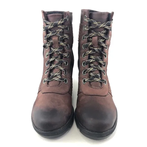 Sorel Lexie Canvas Pieced Wedge Ankle Boots 7