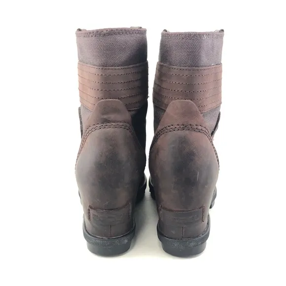 Sorel Lexie Canvas Pieced Wedge Ankle Boots 7
