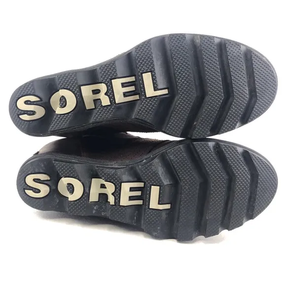 Sorel Lexie Canvas Pieced Wedge Ankle Boots 7