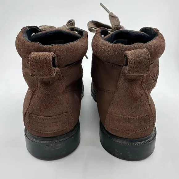 Sorel Madson Moc Toe Brown Leather Boots Youth Waterproof US2  Suede NY2997-256