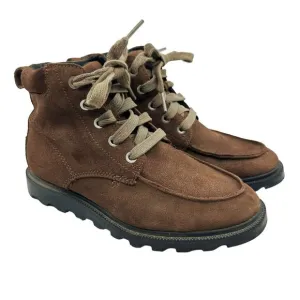 Sorel Madson Moc Toe Brown Leather Boots Youth Waterproof US2  Suede NY2997-256