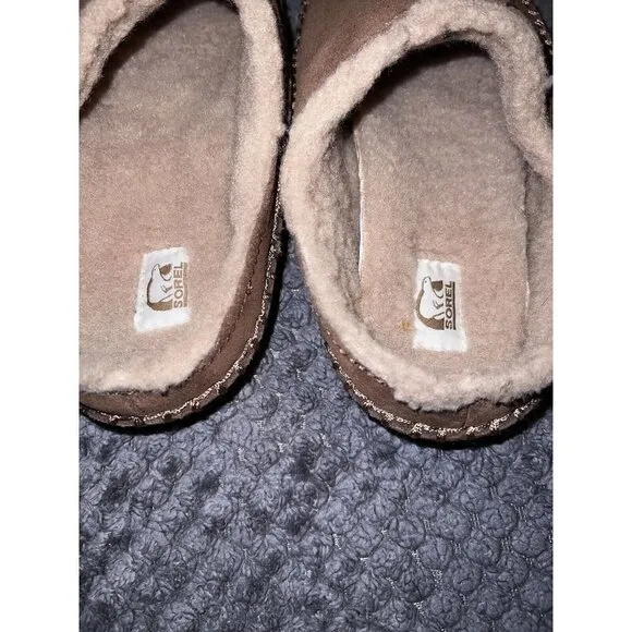 SOREL Mens Falcon Ridge Slip On Camel BrownSlippers Sz 8
