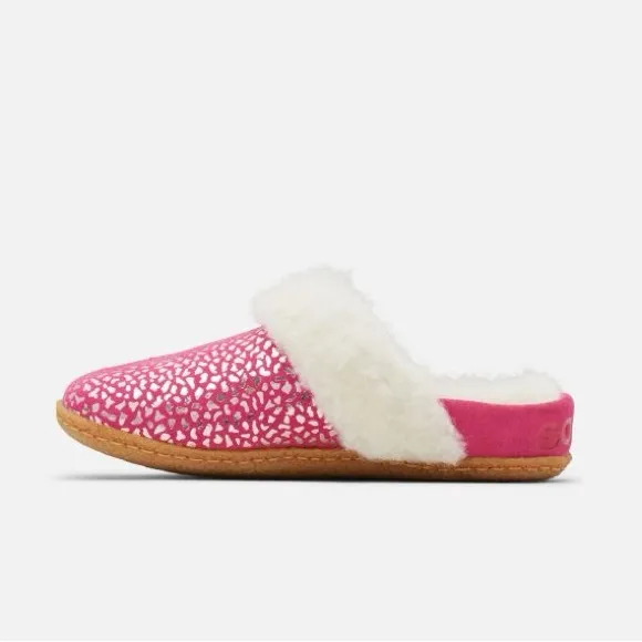 Sorel Nakiska Slide II Faux Fur Slippers Youth Size 6/EU 38 - Cactus Pink - NWB