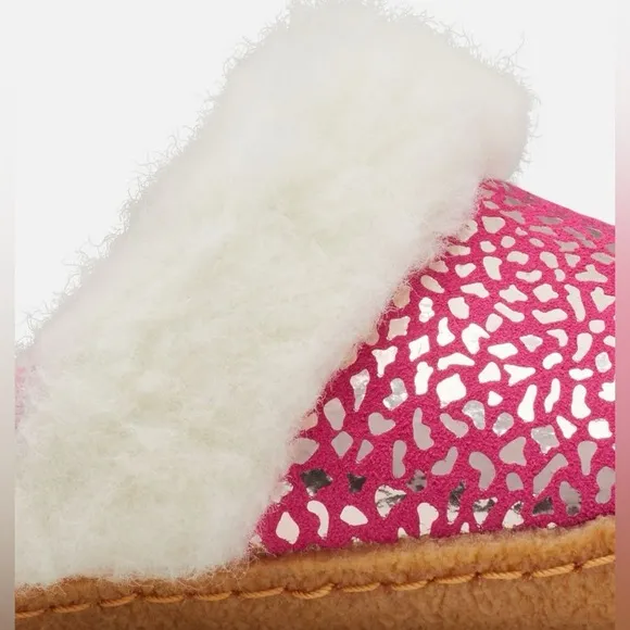 Sorel Nakiska Slide II Faux Fur Slippers Youth Size 6/EU 38 - Cactus Pink - NWB