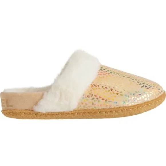 Sorel Nakiska Slide II Faux Fur Slippers Youth Size 7/EU 39 - Ceramic Gum - NWB