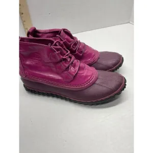 SOREL Pink Out N About Ankle Rain Duck Boots Girls Size US 4  UK 3 EUC