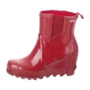Sorel Red Winter Rain Boots with Chunky Sole