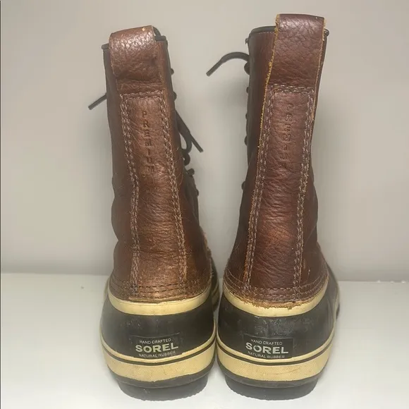Sorel waterproof premium Brown leather Black Rain &amp; Snow duck Boots
