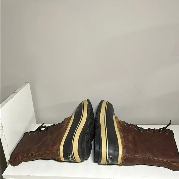 Sorel waterproof premium Brown leather Black Rain &amp; Snow duck Boots
