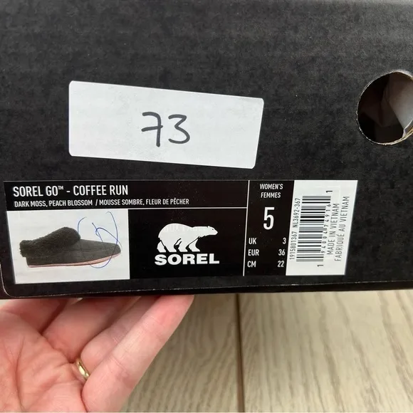 Sorel Women's Go - Coffee Run Slippers US5 Dark Moss (Green) Peach Blossom $100