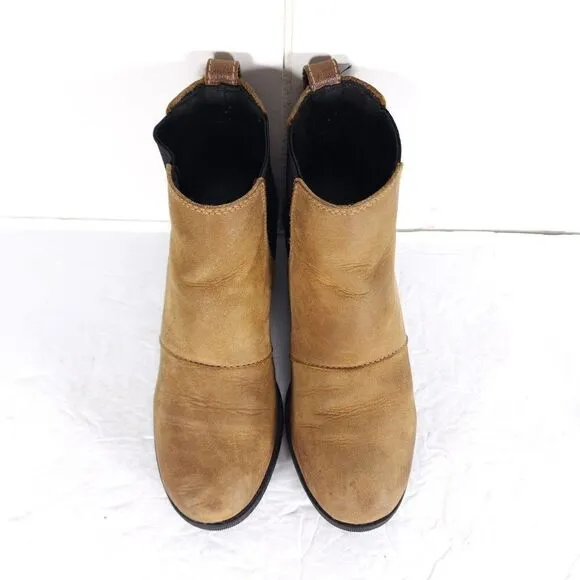 Sorel Women's Joan of Arctic II US7,5 Tan Leather Waterproof Wedge Chelsea Boot