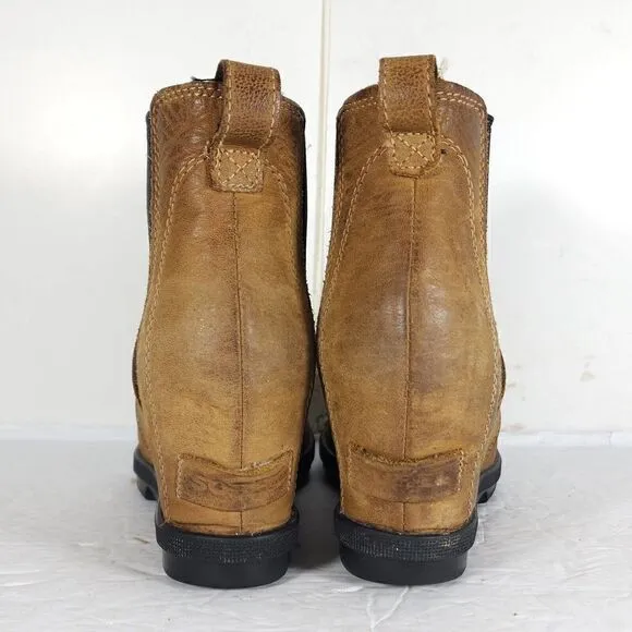 Sorel Women's Joan of Arctic II US7,5 Tan Leather Waterproof Wedge Chelsea Boot