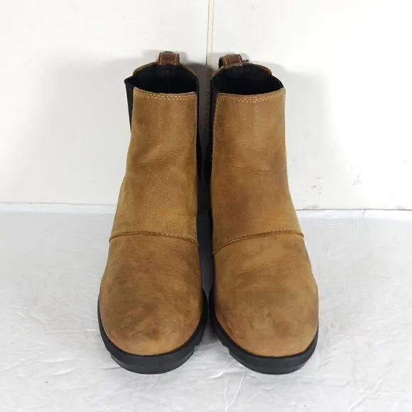 Sorel Women's Joan of Arctic II US7,5 Tan Leather Waterproof Wedge Chelsea Boot