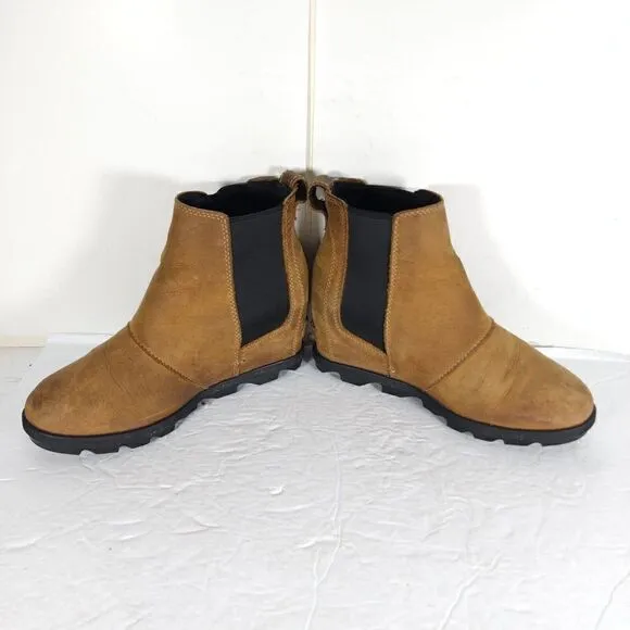 Sorel Women's Joan of Arctic II US7,5 Tan Leather Waterproof Wedge Chelsea Boot
