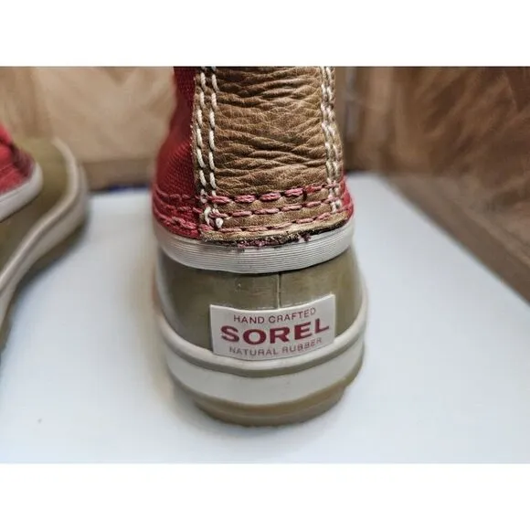 Sorel Women's Waterproof Hand Crafted Red Boots Size 9