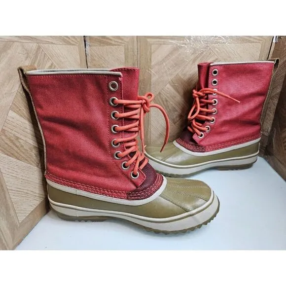 Sorel Women's Waterproof Hand Crafted Red Boots Size 9