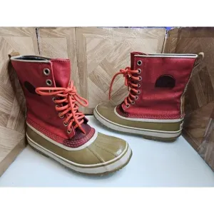 Sorel Women's Waterproof Hand Crafted Red Boots Size 9