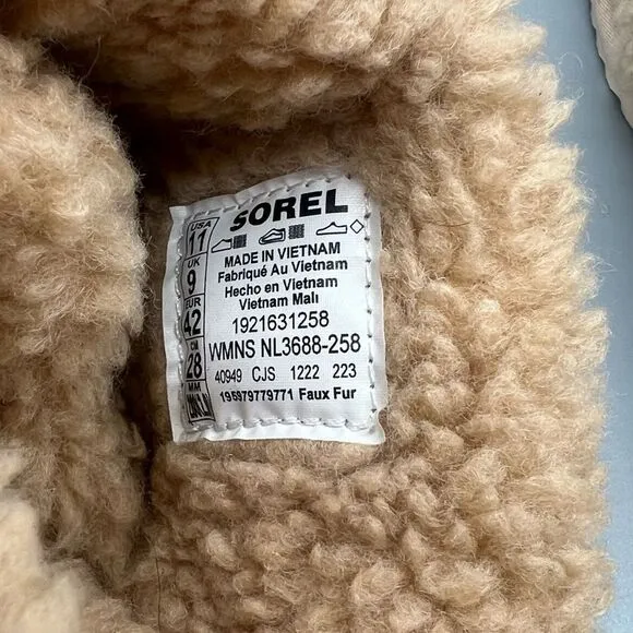 Sorel Womens Go Mail Run Natural Tan Slide On Slippers Shoes