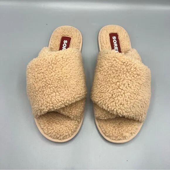 Sorel Womens Go Mail Run Natural Tan Slide On Slippers Shoes